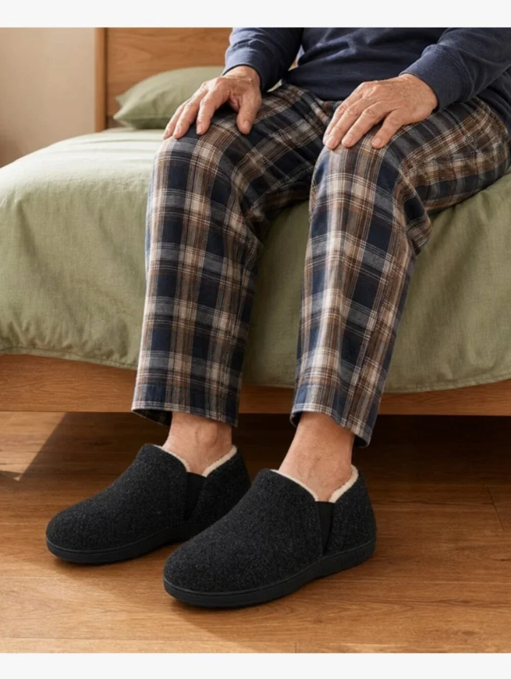 Men's Slippers Warm Bedroom Indoor Memory Foam Winter House Shoes